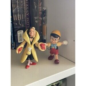 Vintage Disney Figure Cruella Seville And Pinocchio  3.25”